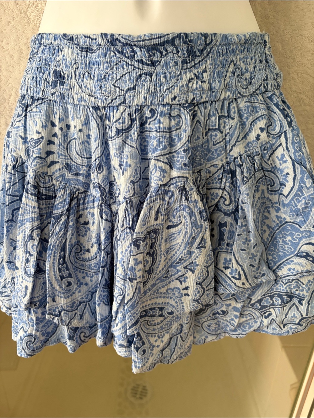 Hollister Light Blue Paisley Ruffle Skort